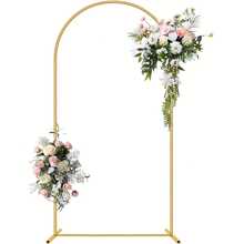 1PC Metal Arch Background Frame, Gold Wedding Balloon Arch Background Frame Square Arch Frame, Used For Birthday Party Bride Baby Gift Ceremony Decoration - 金色 - 查看 5