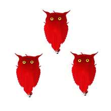 3pcs Owl Decoy To Scare Birds Away (With Bell) Bird Deterrent Device For Woodpecker Pigeon Plastic Hanging Outdoors Reflective Keep Birds Away Home And Garden-(Bird Repellent Ribbon,Scarecrow, Owl)- Protect Farms,Orchard, Vegetable Fields, Ponds, Parking Lots From Birds,For Yard, Window, Orchard, And Home Decoration