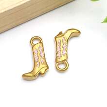 2pcs Stainless Steel Western Cowboy Boots Charms For Jewelry Making, Dangle Charm Boot Hat Horse Cactus Pendants For Bracelet Necklace Earrings Making Accessories