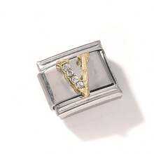 1/5/10pcs Elegant Zirconia Inlaid 26 English Letter Pendant Modules - Can DIY Bracelets, Bangles, Rings, Ideal Gift Choice