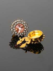 مجموعة من 2 غطاء أزرار أساور القميص، أزرار مرصعة بالراين بطراز باروك لفساتين النساء، صناديق أزرار زخرفية، أزرار أكمام فاخرة للبدلات والملابس الأنيقة بدون خياطة، هدايا للمناسبات