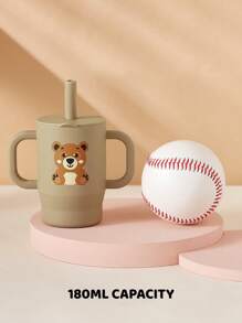 1pc 180ml/5oz Anti-Choke Straw Cup, Silicone Baby Training Cup For 6 Months - 3 Years Old, Leak-Proof Anti-Fall Anti-Slip Dual Handles, Soft Straw Lid, 360° Drinking, Growth Training Water Cup - Multicolor - View 5