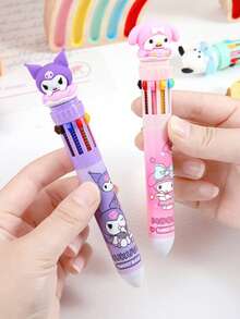 Sanrio 10Pcs Random Style Press Ten Color Ballpoint Pen Cartoon Kawaii Kuromi Multi-Color Gel Pen Melody Stationery Write Cute Pens Back To School School SuppliesGraduation Gifts, Home Decor, Gifts For Girlfriend, Small Gifts, Party Favors, Birthday Gifts For Friends, Graduation Gifts For Classmates, Back To School Supplies, Christmas Gifts.