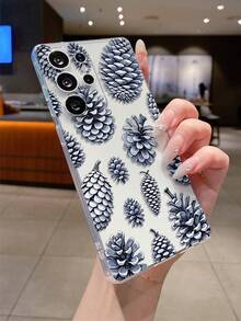 1 buah Casing Ponsel Minimalis Layar Penuh Motif Kerucut Pinus Transparan Lembut TPU Tahan Guncangan Anti Gores Anti Sidik Jari, Pelindung Lensa Kamera Kompatibel Dengan Apple, Nothing, Pixel, INFINIX, Redmi - MultiWarna - View 1