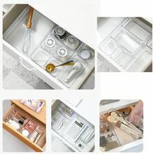 1/5/7/11/12PCS Transparent Crystal Cosmetic Storage Box Set – Drawer Built-In Dividers And Organizers, Desktop Office Stationery Storage Box, Desktop And Drawer Organizer, Suitable For Home Storage, Back-To-School Supplies - Clear - View 3