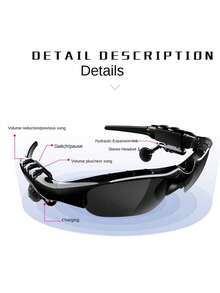 Auricular inalámbrico Bluetooth con función manos libres y gafas deportivas polarizadas para hombres y mujeres, gafas inteligentes con micrófono incorporado para ciclismo al aire libre, conducción y pesca