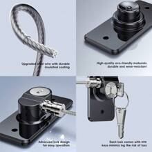 1 pièce Verrou de réfrigérateur avec cordon en silicone, sécurité enfant, pour congélateur, noir et blanc