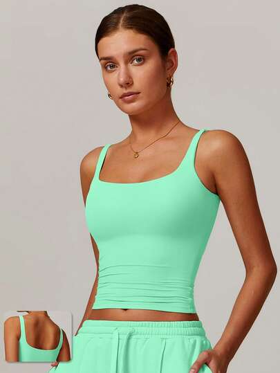 MASKERT Women's Camisole, Activewear Top, High Elasticity Workout Tank Top, Comfortable For Everyday Wear And Commute