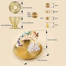 7 In 1 Incense Burner, Sage Holder,Palo Santo Sticks Holder, Incense Holder For Coil Incense,Incense Cones, 5.5 Inches Ash Catcher For Yoga Room (Golden)