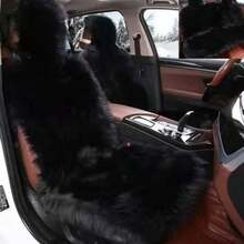 豪华毛绒汽车座椅垫 - 加厚、保暖、可水洗、贴合式座椅垫