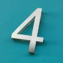 1pc Premium Brushed Metal Transparent Number Adhesive Door Plate, 75mm/2.95 Inch House Number, Suitable For Mailbox 0 To 9, DIY Wall Decor Number