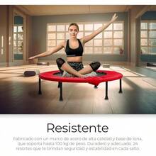 Raganet, Trampolin para Acondicionamiento Fisico de 93cm, Brincolin Plegable de Fitness con Base de 6 Patas y 24 Resortes, Ejercicio de Gimnasio Aeróbico, Resitente y Duradero - Rojo - Ver 2