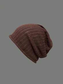 1pc Women's Colorful Polka Dot Thin Striped Headband, Versatile Knitted Beanie Hat, Suitable For Spring/Summer, Winter Women