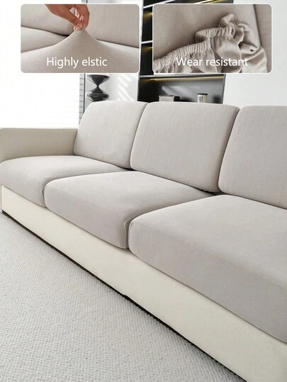 1 pieza Funda elástica para sofá, Funda de asiento de sofá de cobertura completa antideslizante, Funda de cojín de sofá de tela de chenilla para todas las estaciones universal, Manta gruesa para sofá, Lavable a máquina, a prueba de polvo, apta para mascotas, color gris suave, adecuada para dormitorio, oficina, sala de estar, sofá en forma de L y sofá de 1/2/3/4 plazas