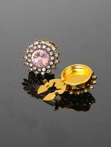 مجموعة من 2 غطاء أزرار أساور القميص، أزرار مرصعة بالراين بطراز باروك لفساتين النساء، صناديق أزرار زخرفية، أزرار أكمام فاخرة للبدلات والملابس الأنيقة بدون خياطة، هدايا للمناسبات