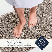 BELADOR Bathroom Rugs Sets 2 Piece- Plush Bath Mat Set Quick-Dry Soft Chenille Mat With Rubber Backing, Absorbent Rug Set, Washable Bath Rugs - Bath Mats 24x17 + 30x20 - 03 Taupe - View 3