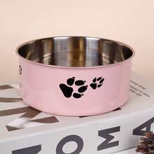 Supet 1入組卡通爪印寵物碗,適用於小/中型犬,不銹鋼防滑碗,適用於室內戶外 - 粉色 - 查看 16