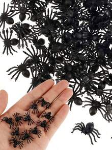 50 y 100 piezas Mini insectos realistas de broma, cucarachas falsas de plástico, araña de plástico negro pequeña, imitación realista de insectos, artículos novedosos para bromas de Halloween, decoraciones de fiesta y regalos