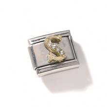 1/5/10pcs Elegant Zirconia Inlaid 26 English Letter Pendant Modules - Can DIY Bracelets, Bangles, Rings, Ideal Gift Choice