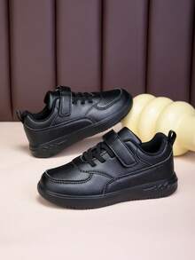 Kids Sneakers, Children Canvas Shoes, Flat Casual Fashion Trainers For Boys And Girls, Autumn/Winter - Black - View 3