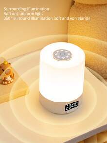 1pc LED Rechargeable Touch Tap Light, Bedside Lamp For Night Feeding, 3 Color Temperatures, Dimmable, Suitable For Bedroom, Dorm - White - View 3