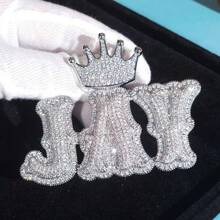 Custom Crown Bail Letter Pendant With Iced Out Zirconia Gold Silver Color Name Necklace Men Women Hip Hop Chain Jewelry,Jewelry & Watches,Season Picks,Custom Name Stainless Steel Necklace, Personalized Nameplate - Multicolor - View 7