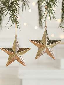 2pcs Christmas Tree Hanging Ornament. Conch Accessory. Five-Pointed Star Decoration. Small Hanging Ornament. Arrangement Supplies. Suitable For Christmas Festival Decoration. Home Decor Christmas Decorations Room Decor