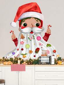 1/2/3sets Christmas Wall Sticker, Christmas Elements Christmas Long Beard Wall Sticker, Home Holiday Decorative Wall Sticker, Self-Adhesive And Detachable, No Electricity Required.Perfect And Christmas Gift For Couples, Parents And Friends. Christmas Decorations Christmas Decoration Christmas Decorations Home Home Decor Room Decor