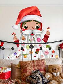 1/2/3sets Christmas Wall Sticker, Christmas Elements Christmas Long Beard Wall Sticker, Home Holiday Decorative Wall Sticker, Self-Adhesive And Detachable, No Electricity Required.Perfect And Christmas Gift For Couples, Parents And Friends. Christmas Decorations Christmas Decoration Christmas Decorations Home Home Decor Room Decor