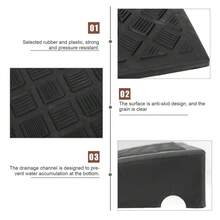 2PCS Car Uphill Mat, Climbing Mat, Curb Step Mat, Slope Mat For Home Use, Plastic Ramp Board Threshold Roadside Slope - 黑色 - 查看 2