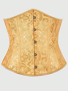 加大码女式复古系带束腰紧身胸衣上衣，可调节紧身胸衣塑身衣，适合万圣节服装 - 彩色 - 查看 23