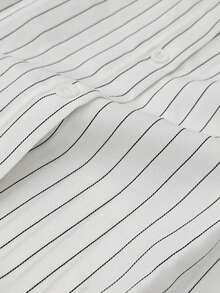 Women's Long Sleeve Striped Shirt, Pointed Collar Design, Button Front, Lightweight Versatile Top, Suitable For All Seasons, Slim Fit, Premium Fabric, Fashionable