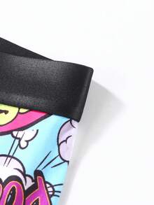 6 piezas de bóxer tipo brief para hombres con estampado aleatorio de graffiti, ropa interior gráfica, adecuada para Navidad