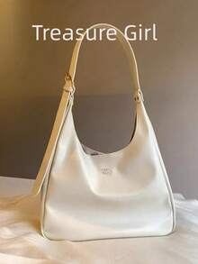 2025夏季女士托特包新款编织腋下手提包单肩包大容量 - 白色 - 查看 1