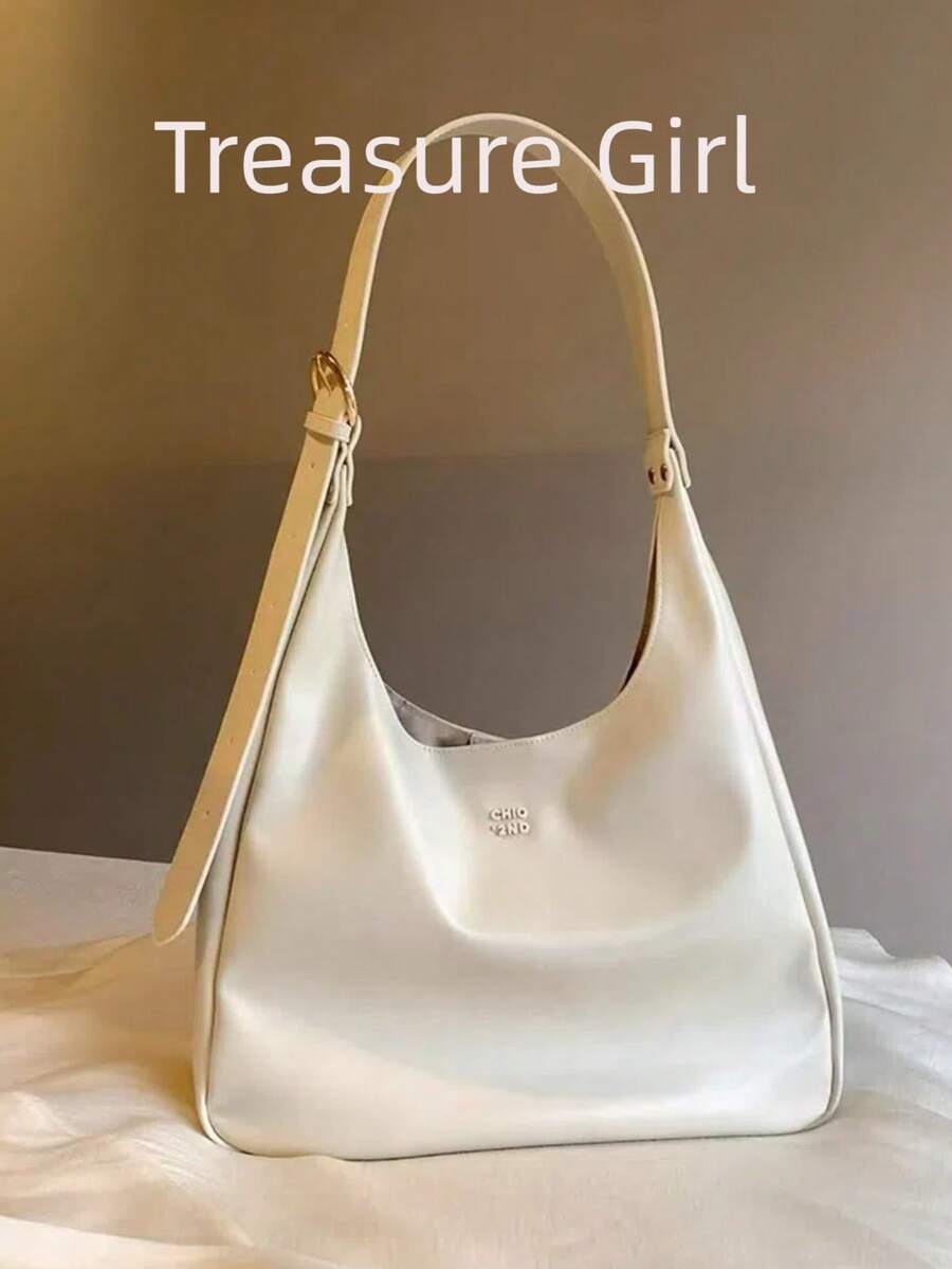 2025夏季女士托特包新款编织腋下手提包单肩包大容量 - 白色 - 查看 1