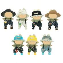 Doll Outfit Set: Denim Overalls, Bucket Hat, Bag Charm, Shoes For Labubu (Doll Not Included) - Multicolor - View 5
