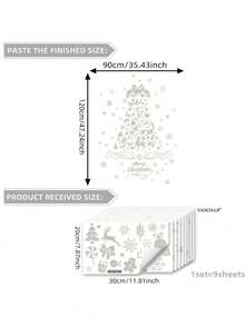 1/2sets Christmas Wall Sticker, Gold Silver Christmas Elements Christmas Tree Snowflake Glass Sticker Window Sticker, Home Holiday Decoration, Static Adsorption, Removable, No Electricity Required.Perfect And Christmas Gift For Lovers, Parents And Friends. Christmas Decorations Christmas Decoration Christmas Decorations Home Home Decor Room Decor