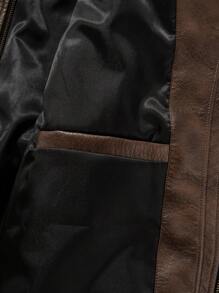 جاكيت جلد PU من نوع العملة القديمة للرجال ، خريف وشتاء