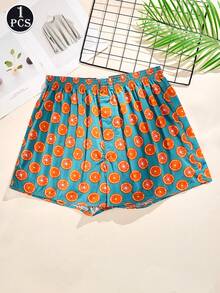 1pc Men's 100% Cotton Aloe Vera Printed Classic Plaid Comfortable Pants - Multicolor - View 3