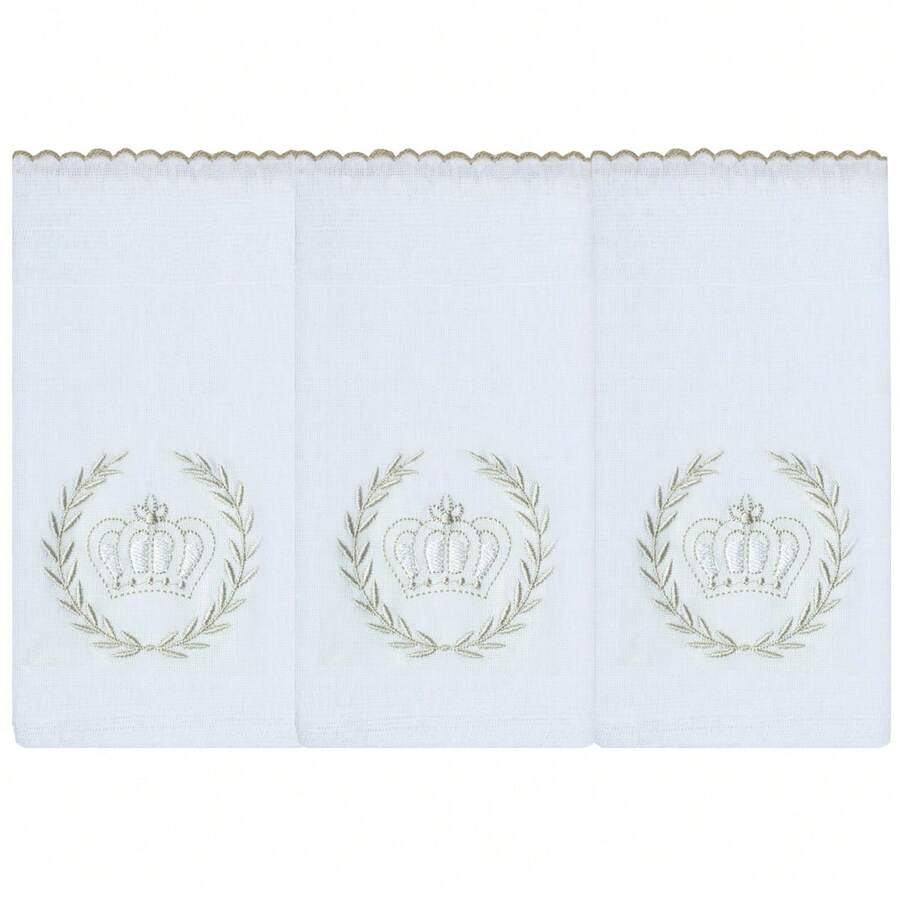 Soft 100% Cotton Double Embroidered Shoulder Diaper For Baby - 卡其色皇室風範 - 查看 1