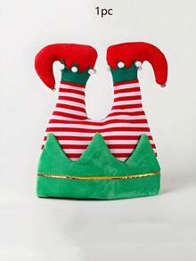 1pc Red Funny Christmas Party Beanie – Elf Pants & Santa Design | For Ugly Sweater Parties, Decor & Gifts - Multicolor - View 7