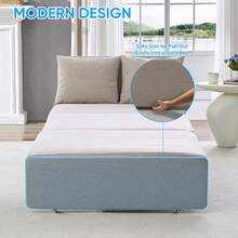 Puremind Full Size Single Sofa Bed, 2 In 1 Convertible Linen 1-Seater Sleeper Sofa Couch With Cushions - Beige - View 4