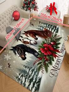 Capacho de porta com tema de cavalo de Natal Love Etiquette, 1/2 unidades - Tapete de nylon lavável à máquina, adequado para entrada de família, perfeito para decoração de festivais, decoração de Natal, cozinha, sala de estar, quarto, tapete de lavanderia - Multicolorido - Ver 16