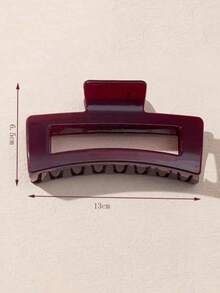 1pc Extra Large Square Matte PS Material Semi-Transparent Claw Clip, High-End Hair Claw Hair Accessory For Women, Suitable For Daily, Beach, Seaside, Fits Various Hair Volumes, Applicable For Girls And Teenagers, All Seasons,Stocking Stuffers,Stocking Fillers,Stocking Stuffers For Women,Stocking Fillers Women, Gifts,Gifts, Stocking Fillers,Gifts For Women,Gift, Gift,Stocking Stuffers For Adults,Stocking Fillers For Adult,Hair Stuff,Women's Accessories,Stocking Stuffer,Coming-Of-Age Hair Accessory, Hair Accessories,Gift Ideas For Women,Beauty Stocking Fillers, Gifts For Women - Burgundy - View 4