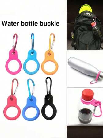 Silicone Water Bottle Holder Hook For Outdoor Sports, Hiking, Camping - Black, Assorted Colors Travel Essentials Travel Accessories Vacation Summer Holiday Back To School,Portable Rock Climbing Hook, Casual Running Water Bottle Clip, Durable Drink Hook, Backpack Accessories - Black, Silicone
