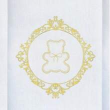 Soft 100% Cotton Double Embroidered Shoulder Diaper For Baby - Golden Arabesque Bear - View 2