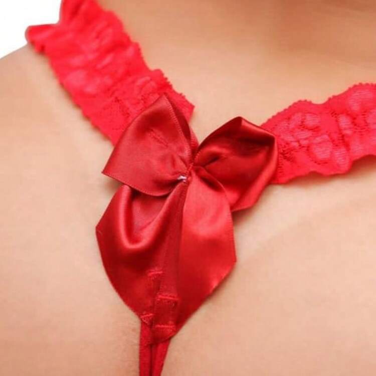 Apressadinha Panties Adjustable Dental Floss Sexy Lingerie - Đỏ - Xem 3