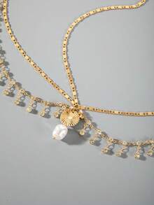 imoli 1 pieza Diadema minimalista de aleación con disco y borla, regalo para fiesta (cadena hecha a mano personalizada por tamaño, cantidad de discos varía), para novia, accesorios para el cabello para mujeres - 29300-G - Ver 4