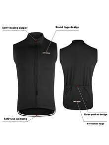 X-TIGER 男士冬季保暖骑行背心，后侧有三个口袋，非常适合骑行和跑步。防寒防风。