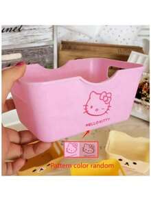1 pieza Cesta de almacenamiento Sanrio Hello Kitty Kawaii, linda caja de almacenamiento de cosméticos y juguetes, decoración de dormitorio, regalo de cumpleaños, rosa
